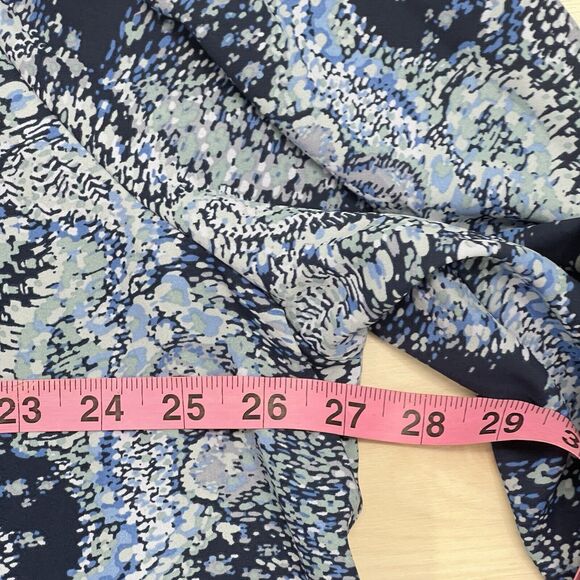 Joie Peasant Top Women Size XXL Blue Tie Neck Blouse Tunic Parisian Paisley - Picture 10 of 12